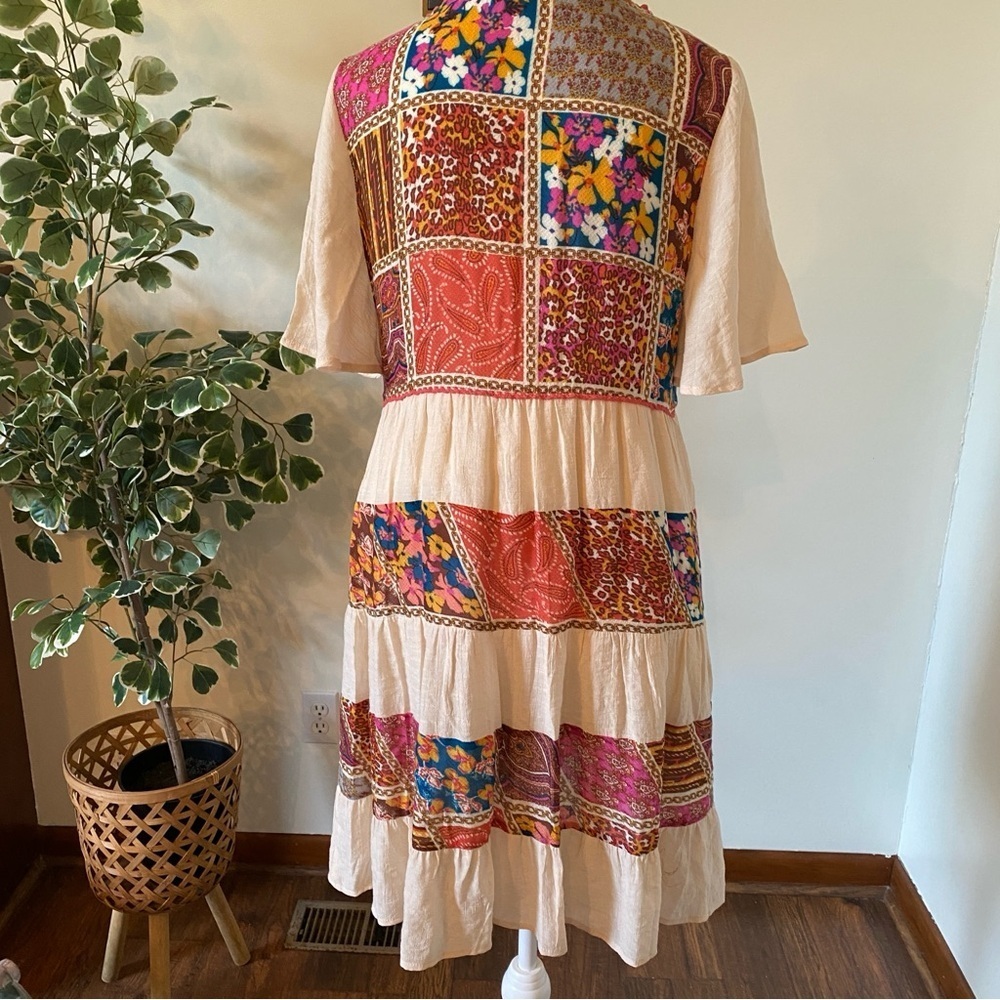Oddy • Boutique Patchwork Multicolor Boho Dress •… - image 5